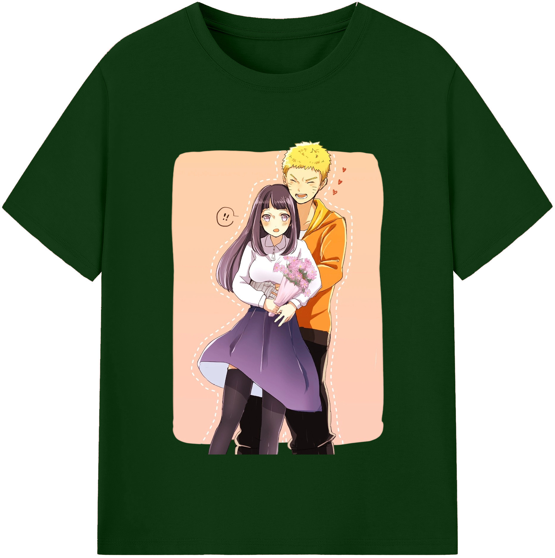 （画像用） NARUTO -ナルト- 日向ヒナタ Hyūga Hinata 綿100％半袖Tシャツ（フロントプリント）